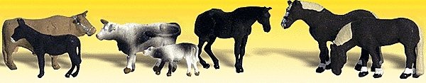 Assorted Farm Animals - Scenic Accents(R) -- pkg(7), N, Woodland Scenics 2142