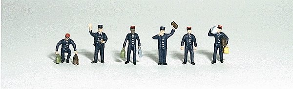 Scenic Accents(R) Figurines -- Train Personnel pkg(6), HO, Woodland Scenics 1847