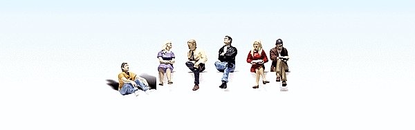 Scenic Accents(R) Figures -- People Sitting pkg(6), HO, Woodland Scenics 1829