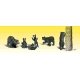 Scenic Accents(R) Animal Figures -- Black Bears pkg(6), N, Woodland Scenics 2186
