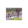 Cable Laying Party -- 3 Workers, Cable Spool, Wheelbarrow, HO, Peco 5078