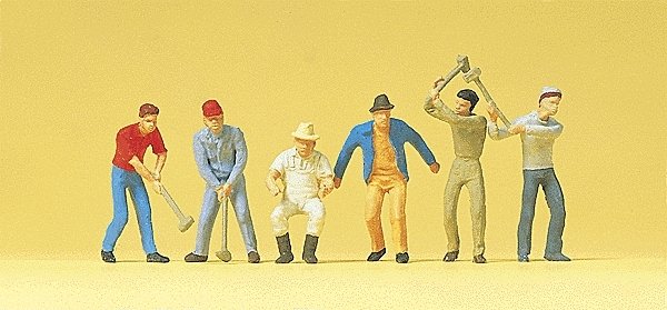 Working People -- Workers pkg(6), HO, Preiser Kg 14075