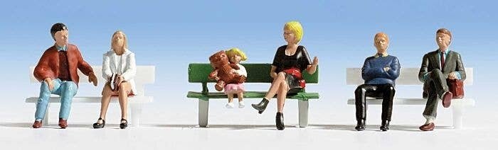 Seated People pkg(6) -- Set 1, HO, Walthers SceneMaster 6057