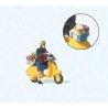 Post Woman - Mail Carrier on Scooter Individual Figure, HO, Preiser Kg 28249
