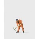 Worker -- Track Worker w/Pick, HO, Preiser Kg 28090