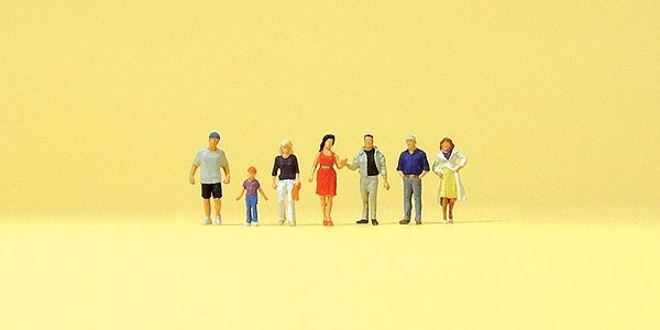 Pedestrians -- Passers-By pkg(7), N, Preiser Kg 79217