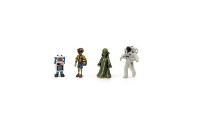 Find Me Figures Scenic Accents(R) -- Sci-Fi Figures pkg(4), HO, Woodland Scenics 2865