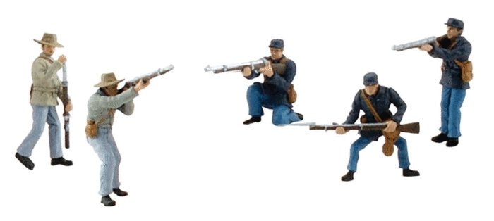 Scene-A-Rama(R) Figures -- American Civil War Soldiers pkg(5), All Scales, Woodland Scenics 4445