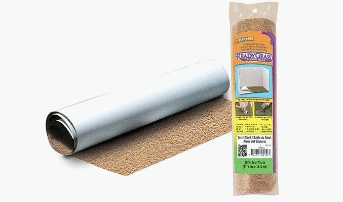 Scene-A-Rama(TM) ReadyGrass(TM) Mat - 10-11/16 x 7-5/16′ 27.1 x 18.5cm -- Desert Sand, All Scales, Woodland Scenics 4159