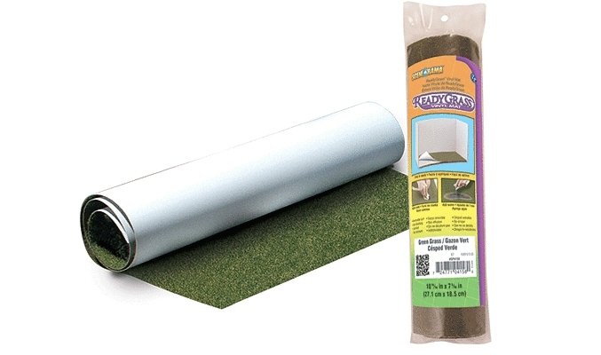 Scene-A-Rama(TM) ReadyGrass(TM) Mat - 10-11/16 x 7-5/16′ 27.1 x 18.5cm -- Green Grass, All Scales, Woodland Scenics 4158