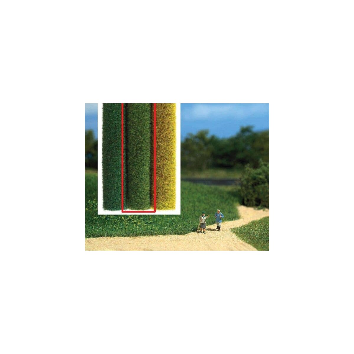 Grass Matting - Small - 19-11/16 x 15-3/4′ 50 x 40cm -- Dark Green, HO, Busch Gmbh & Co Kg 7211