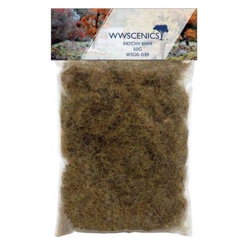 Static Grass 1/4′ 6mm -- Patchy 1.8oz 50g, All Scales, Peco WSG6039