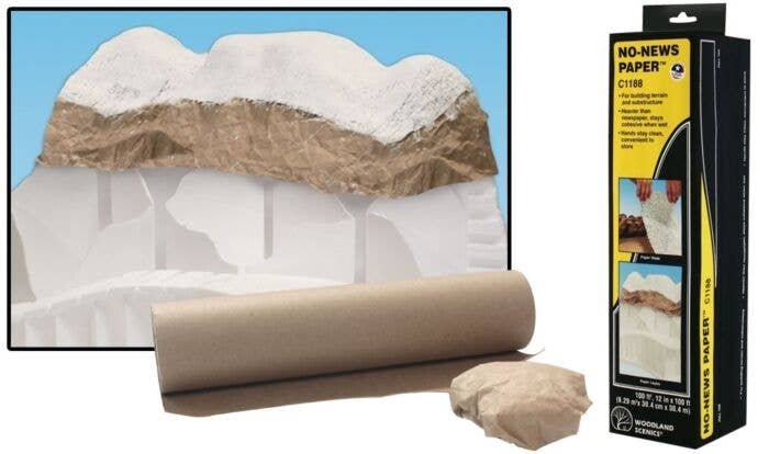 No-News Paper -- 12` x 100` 30.5cm x 30.5m, All Scales, Woodland Scenics 1188