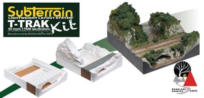 Woodland Scenics(R) Subterrain(R) T-Trak Module Kit with Unitrack -- Straight, N, Kato USA Inc K28885