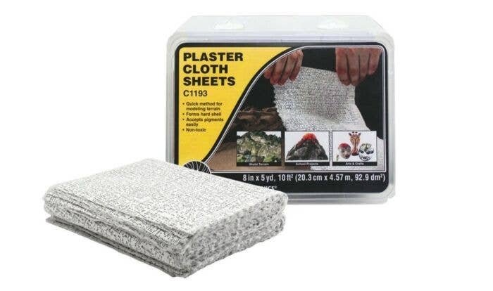 Plaster Cloth -- Sheets 8 x 12′ 19-13/16 sq.ft. 20.3 x 30.4cm, 183 sq.cm pkg(30), All Scales, Woodland Scenics 1193