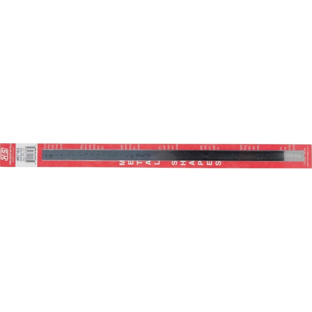 Stainless Steel Strip -- 12 x 1/2` 300 x 12.7mm, .025` .64mm Thick, ALL, K & S Engineering 87163