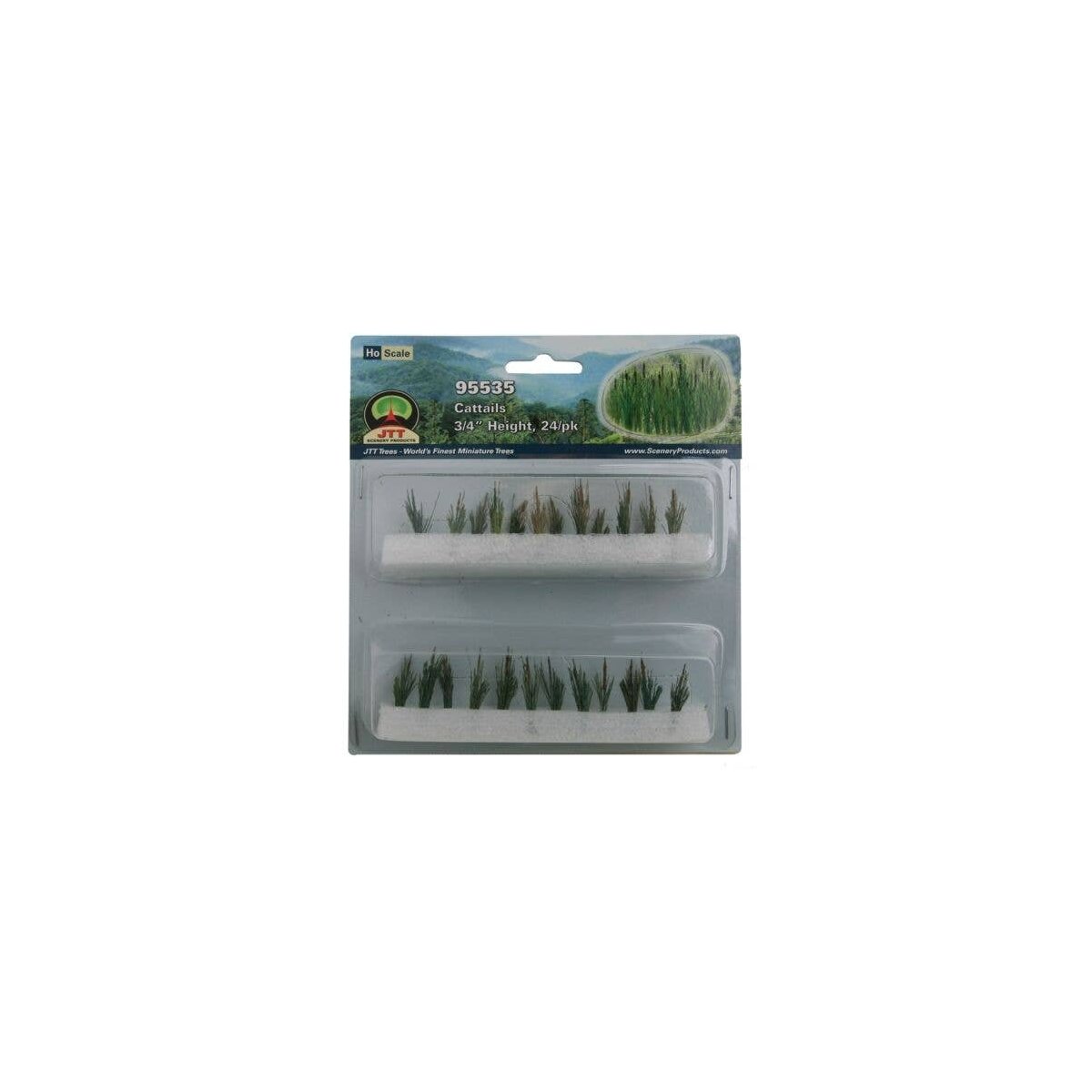 Cattails -- 3/4′ 1.9cm pkg(24), HO, JTT Miniature Tree 95535