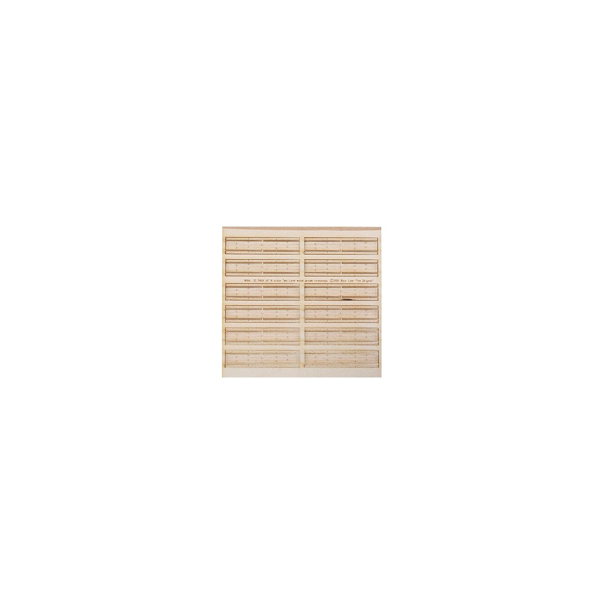 Two-Lane Wood Grade Crossing -- Kit (Laser-Cut Wood) pkg(12), N, Blair Line 18