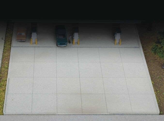 Modern Parking Lot - 8 Sections -- Kit - Each Section: 5-3/4 x 2-7/8 x .050′ 14.6 x 7.3 x 0., N, Walthers Cornerstone 3886