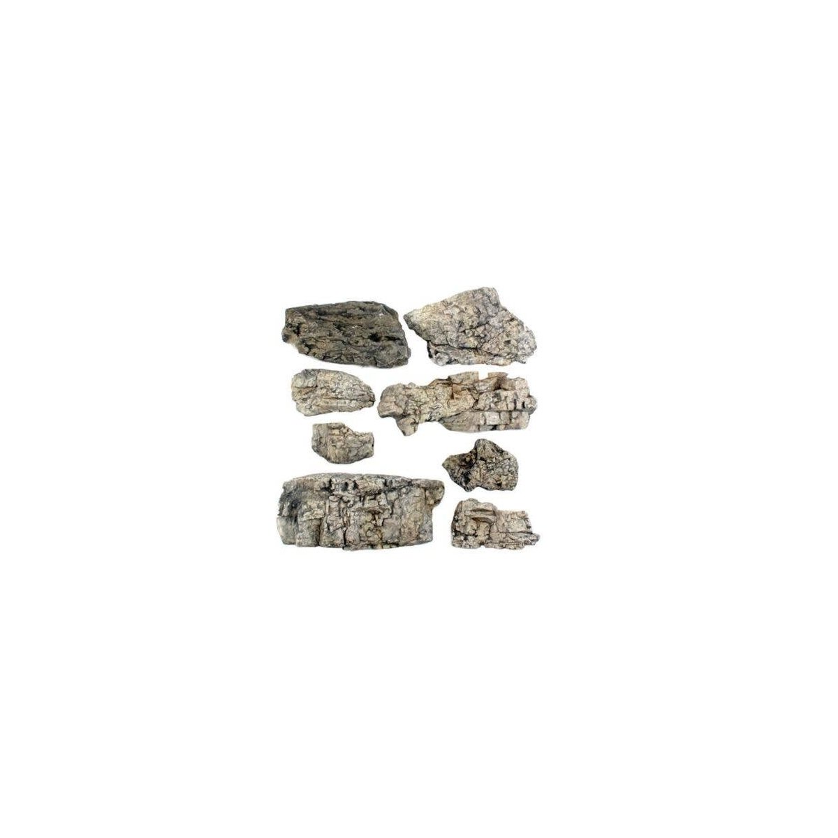 Faceted Rocks - Ready Rocks -- 8 Pieces, All Scales, Woodland Scenics 1137