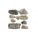 Faceted Rocks - Ready Rocks -- 8 Pieces, All Scales, Woodland Scenics 1137