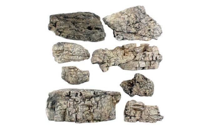 Faceted Rocks - Ready Rocks -- 8 Pieces, All Scales, Woodland Scenics 1137