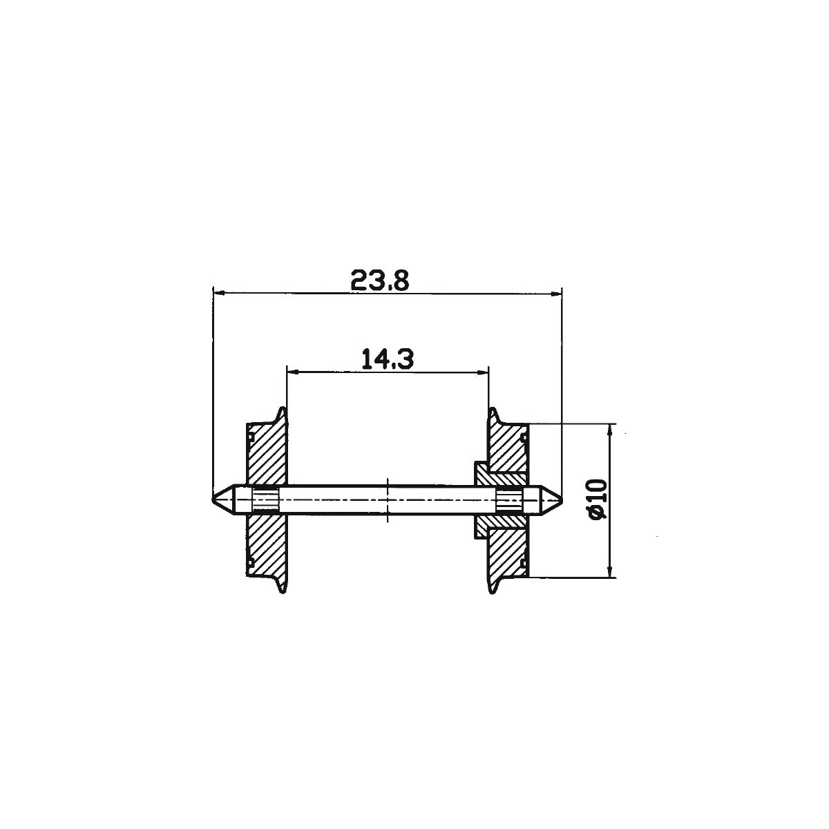 DC NEM standard wheel set, HO, Roco 40180