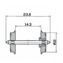 DC NEM standard wheel set, HO, Roco 40180