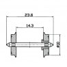 DC NEM standard wheel set, HO, Roco 40180
