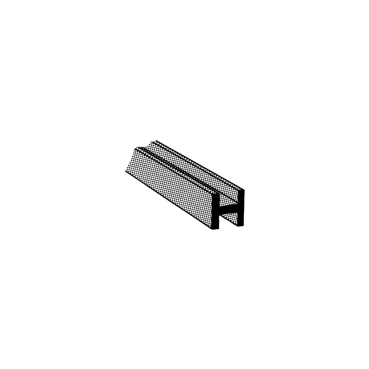 ABS H Columns -- 1/8 x 15′ .32 x 38.1cm pkg(5), ALL, Plastruct Inc 90063