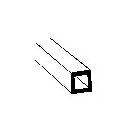 ABS Square Tubing - 15` 38.1cm Length -- 3/8 x 3/8` 1 x 1cm pkg(4), ALL, Plastruct Inc 90205