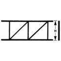 Styrene - Open Web Trusses - Pratt Style pkg(2) -- 1/4 x 4′, ALL, Plastruct Inc 90921