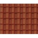 Patterned Sheets - Roofing - Spanish Tile - .020 x 7 x 12` pkg(2) -- .250` Red Tiles, G, Plastruct Inc 91632