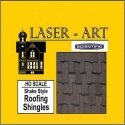 Laser-Cut Roof Shingles - 4 x 9′ 10.2 x 15.2cm Sheets -- Shake pkg(6), HO, Laser-Art by Scientific 41002