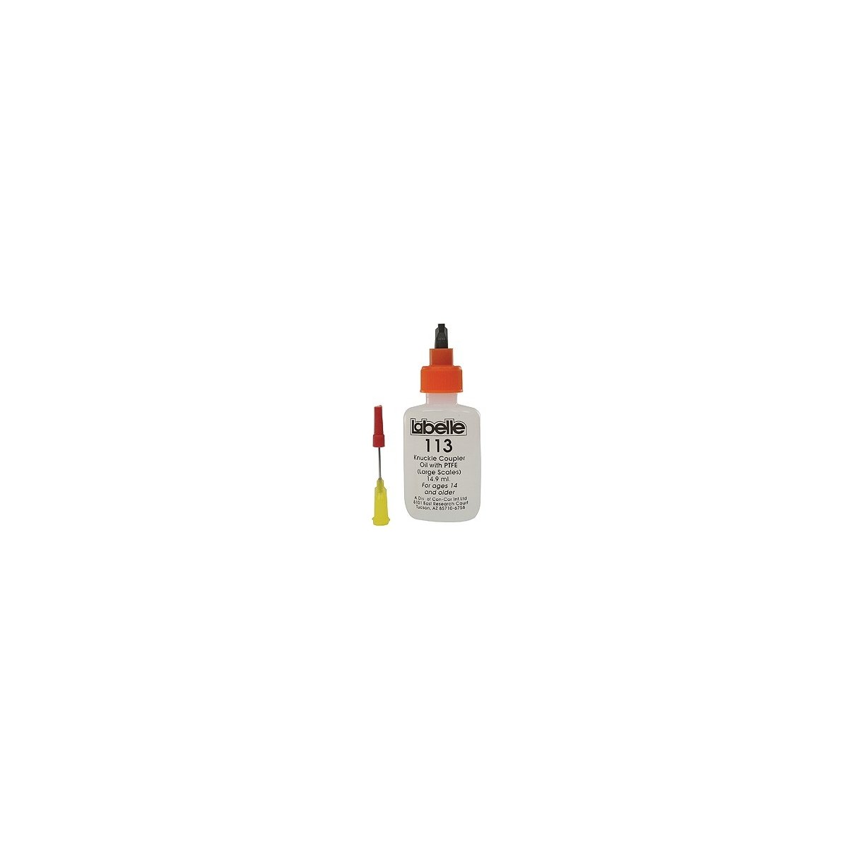Knuckle Coupler Lubricant - 1/2oz 14.8mL -- For O & Larger Scale Knuckle Couplers, O, Labelle Industries 113