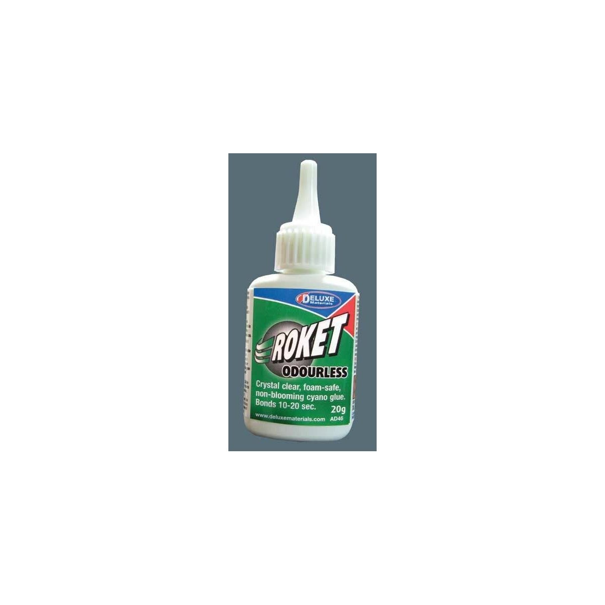 Roket Odourless CA - .7oz 20g -- Foam Safe, Non-Fogging, ALL, Deluxe Materials Ltd AD46