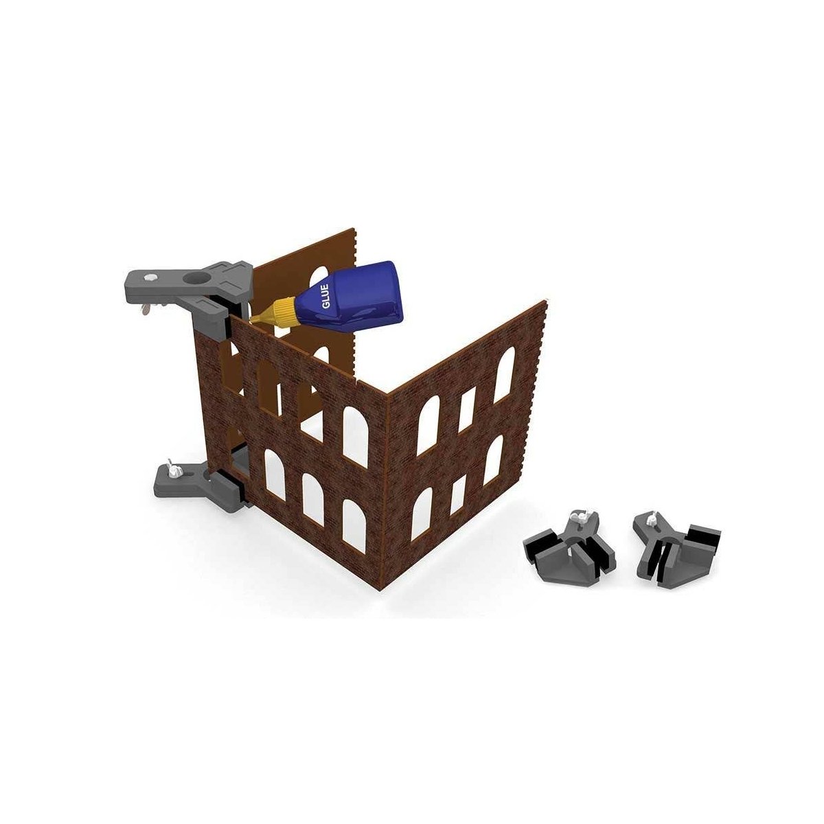 Right Angle Hold & Glue Set -- 2 Right Angle Holders/Clamps, HO, Bachmann Industries 39010