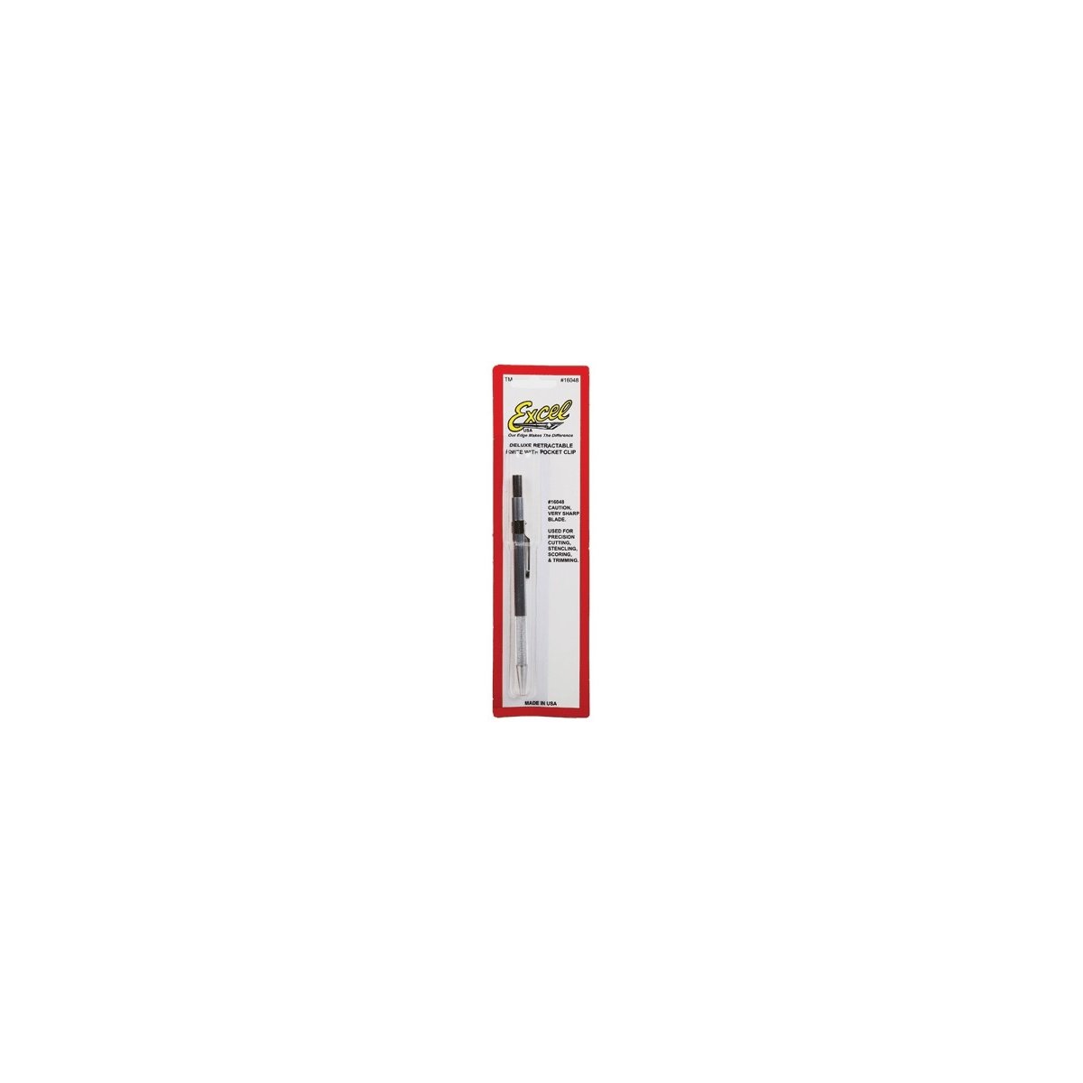 Deluxe Retractable Knife -- Carded w/Clip, ALL, Excel Hobby Blades Corp. 16048