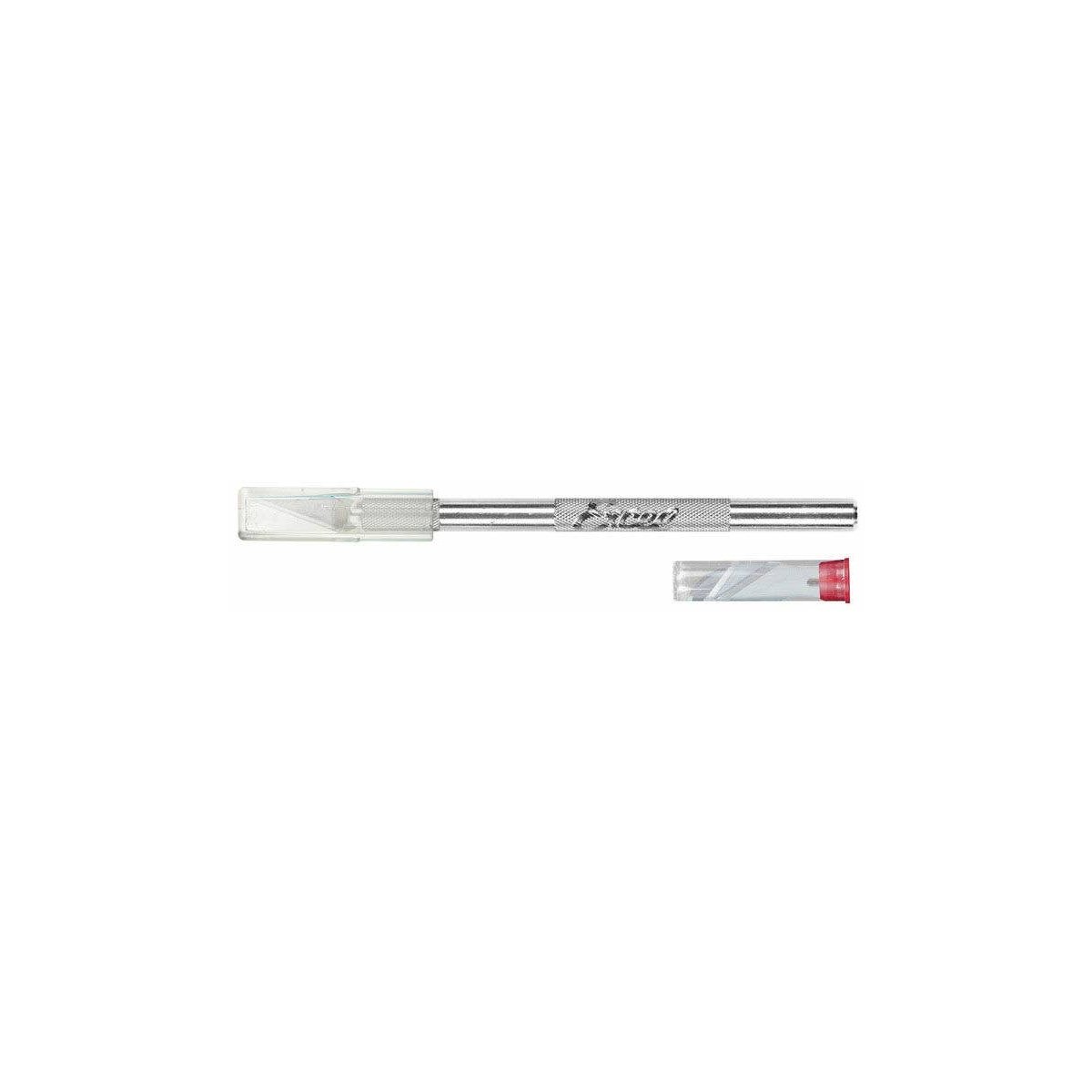 K1 Round Aluminum Handle Knife -- Carded with Safety Cap & 5 Assorted Blades, ALL, Excel Hobby Blades Corp. 19001