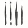 Stainless Steel Tweezers -- 4 Piece Set, Pouch, ALL, Excel Hobby Blades Corp. 30416