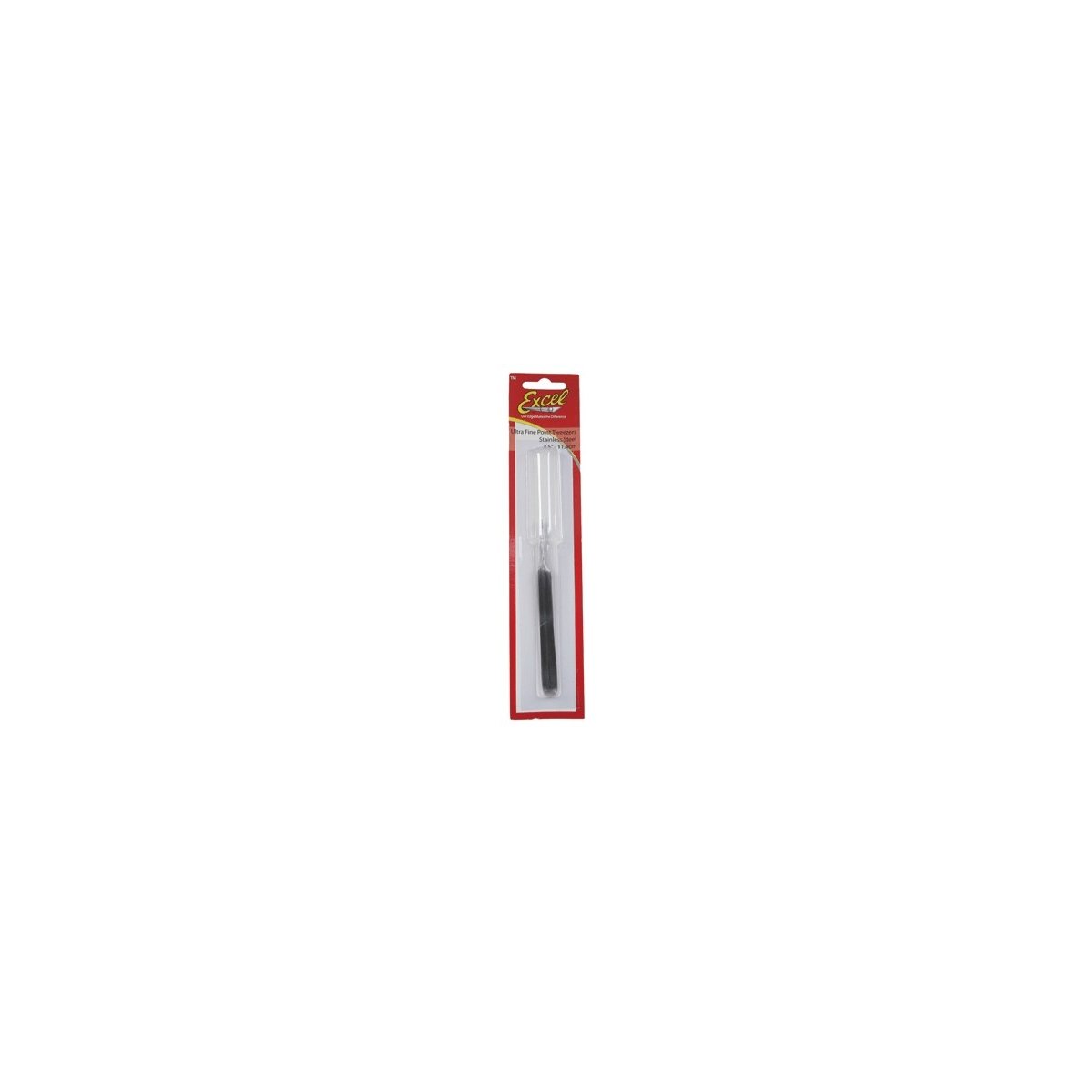Straight Fine Point Tweezers -- Polished Finish, ALL, Excel Hobby Blades Corp. 30418