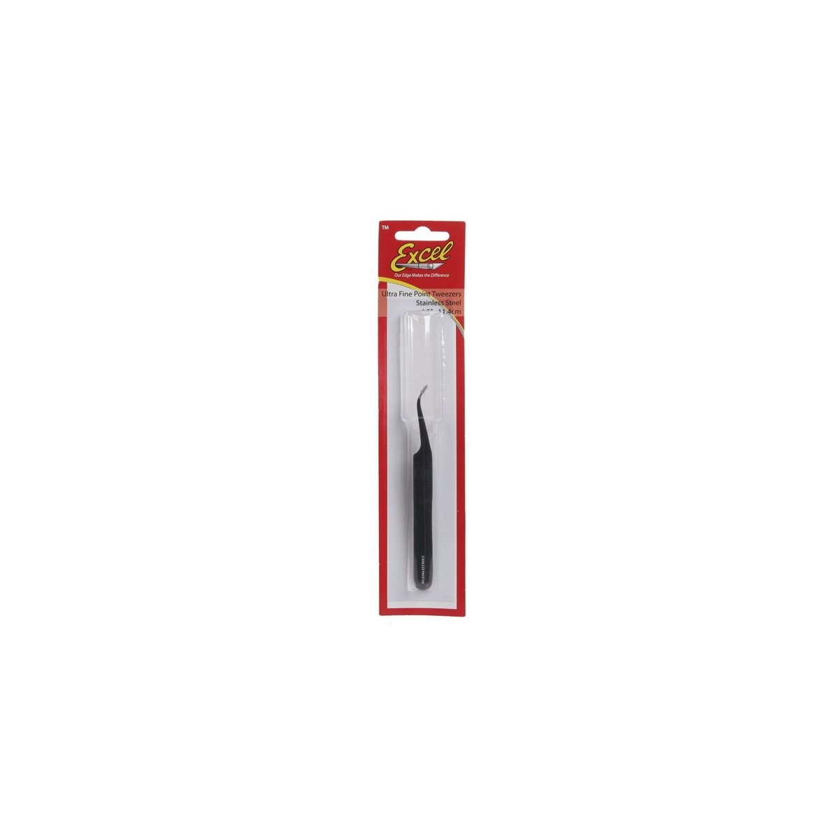 Slanted Fine Point Tweezers -- Black, ALL, Excel Hobby Blades Corp. 30420
