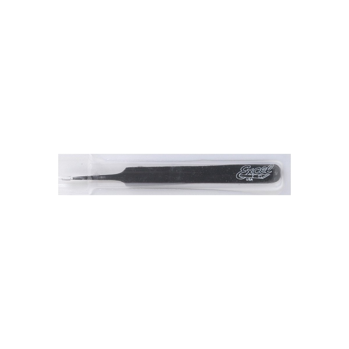 Straight Fine Point Tweezers -- Black, ALL, Excel Hobby Blades Corp. 30421
