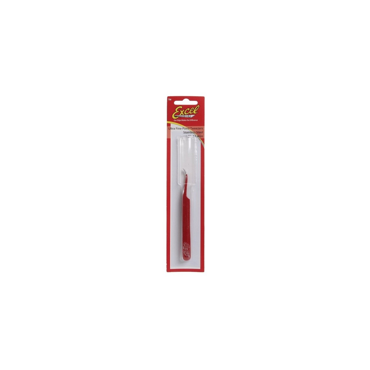 Slanted Fine Point Tweezers -- Red, ALL, Excel Hobby Blades Corp. 30426