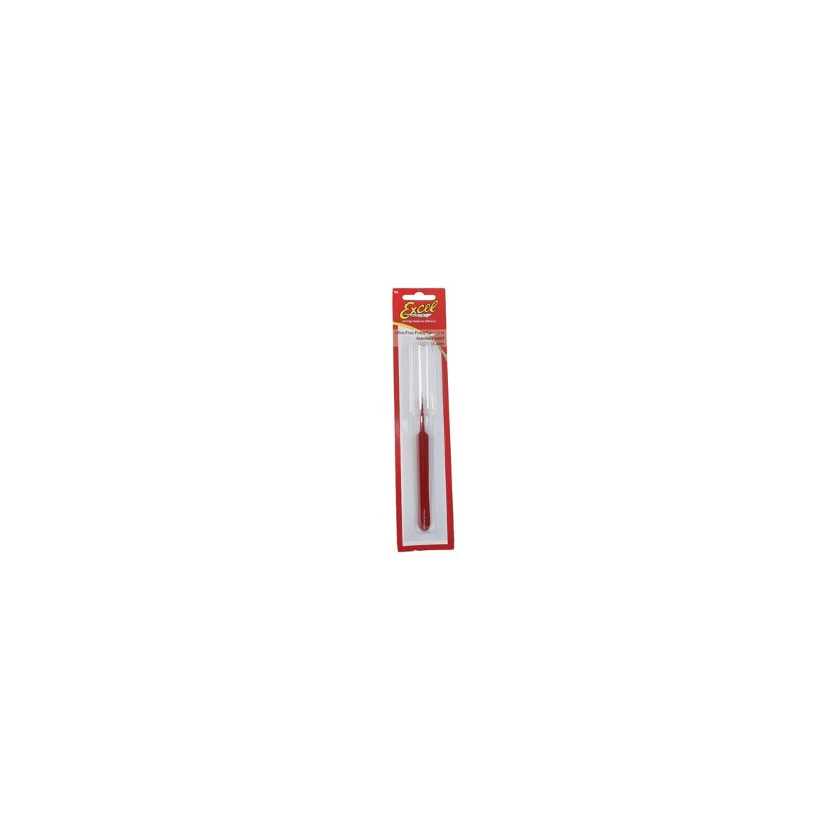 Straight Fine Point Tweezers -- Red, ALL, Excel Hobby Blades Corp. 30427