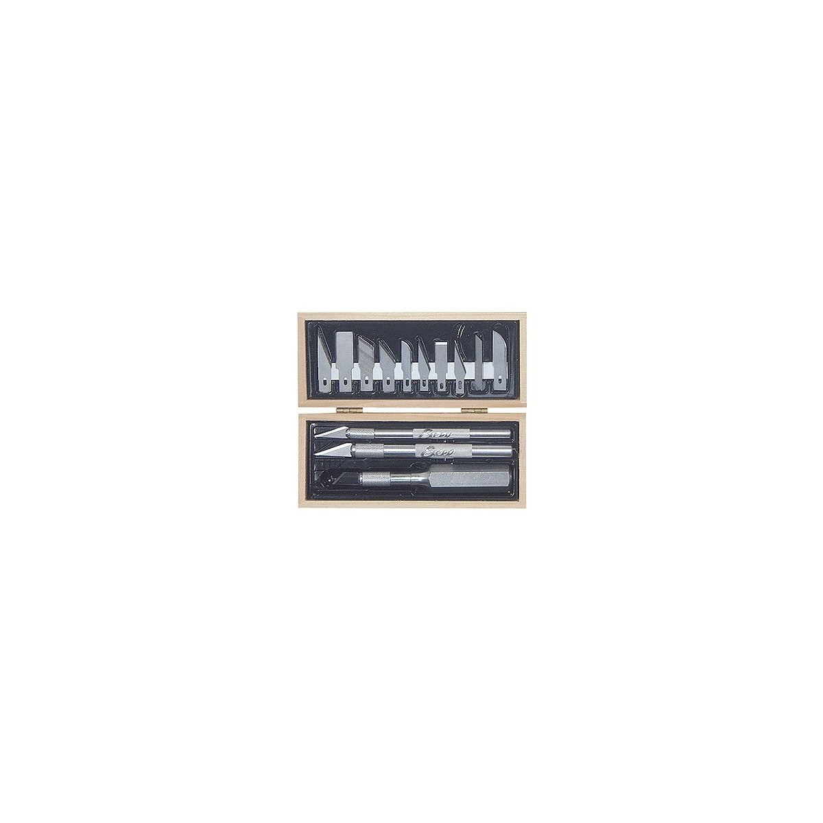 Knife Sets -- Wooden Box Craftsman Set, Carded, ALL, Excel Hobby Blades Corp. 44283