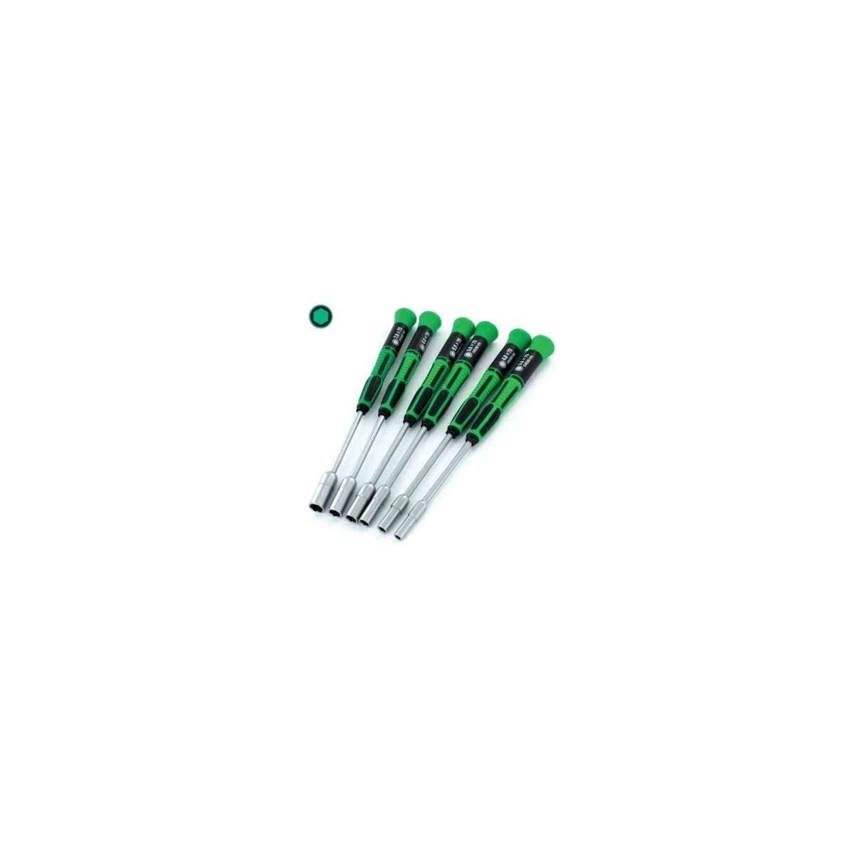 Metric Nut Driver Set -- 6 Pieces, 1 Each 3.2, 4, 5, 5.5, 6, 7 x 75mm, ALL, Evergreen Scale Models 72400