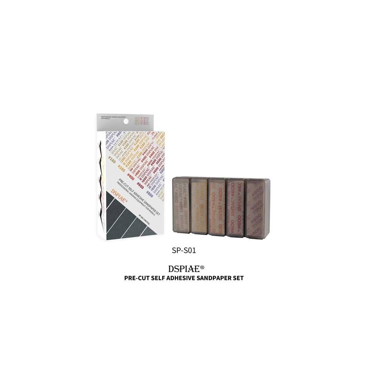 Adhesive Sandpaper Set -- 180-800 Grit pkg(100), ALL, DSPIAE SPS01