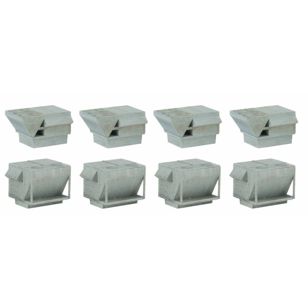 HVAC Units -- Kit - 4 Each of 2 Styles of Rooftop Air Conditioners, HO, Walthers Cornerstone 4077