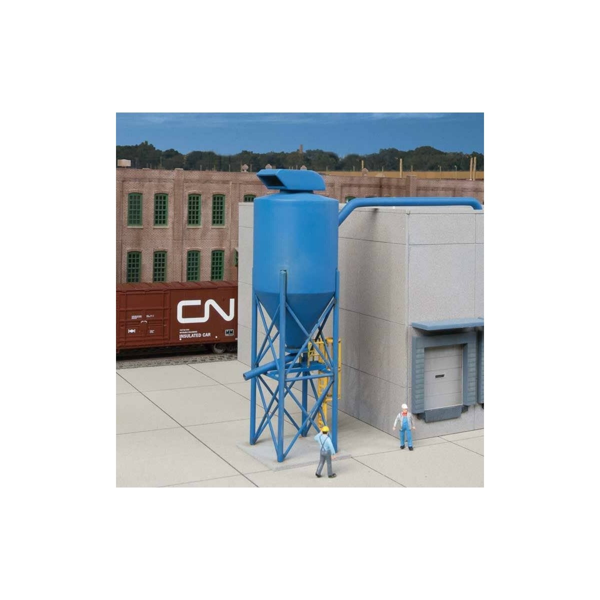 Particulate Dust Cyclone - Modern Industrial Park -- Kit - 1-5/8 x 1-5/8 x 5-3/16′ 4.1 x 4.1 x 13.1cm, HO, Walthers Cornerston
